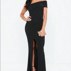 NWT Black Maxi dress with high slit